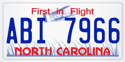 NC license plate ABI7966