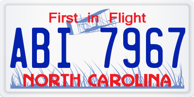 NC license plate ABI7967