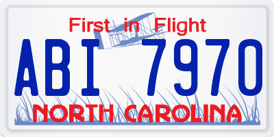 NC license plate ABI7970