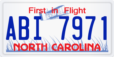 NC license plate ABI7971
