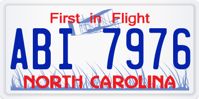 NC license plate ABI7976