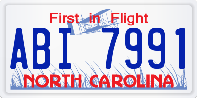 NC license plate ABI7991
