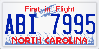 NC license plate ABI7995