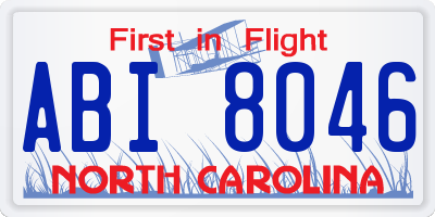 NC license plate ABI8046