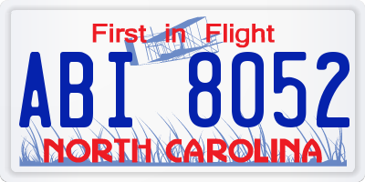 NC license plate ABI8052