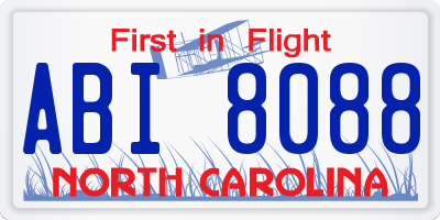 NC license plate ABI8088