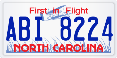NC license plate ABI8224