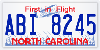 NC license plate ABI8245