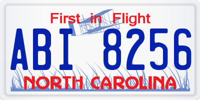 NC license plate ABI8256
