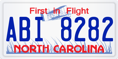 NC license plate ABI8282