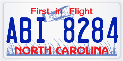 NC license plate ABI8284