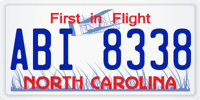 NC license plate ABI8338