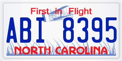 NC license plate ABI8395