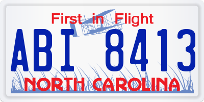 NC license plate ABI8413