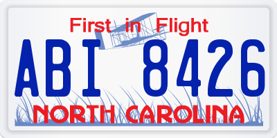 NC license plate ABI8426