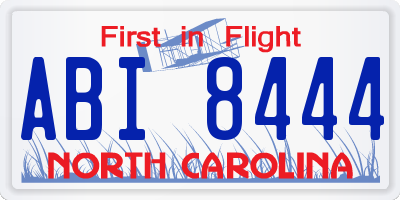 NC license plate ABI8444