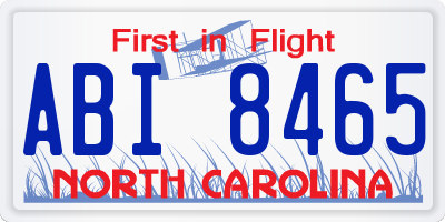 NC license plate ABI8465