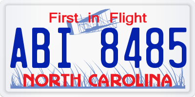 NC license plate ABI8485
