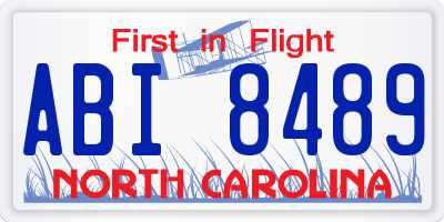 NC license plate ABI8489