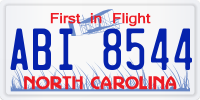 NC license plate ABI8544