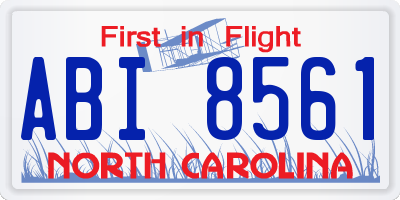 NC license plate ABI8561