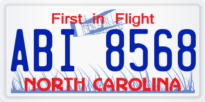 NC license plate ABI8568