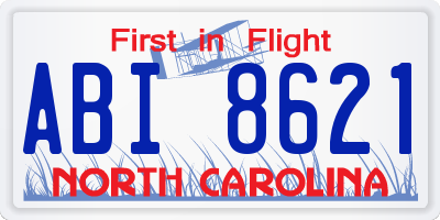 NC license plate ABI8621