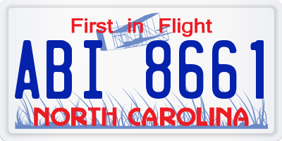 NC license plate ABI8661