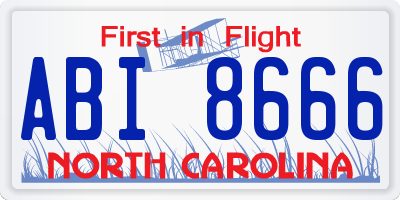 NC license plate ABI8666