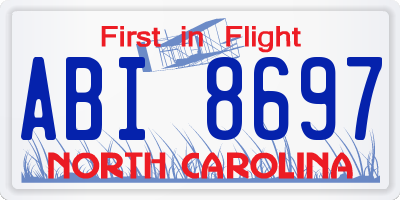 NC license plate ABI8697
