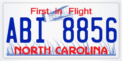 NC license plate ABI8856