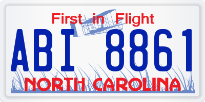 NC license plate ABI8861