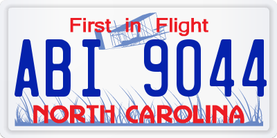 NC license plate ABI9044