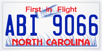 NC license plate ABI9066