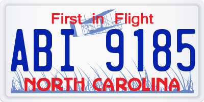 NC license plate ABI9185