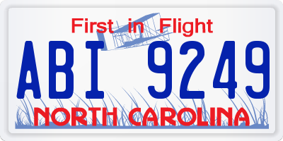 NC license plate ABI9249