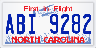 NC license plate ABI9282