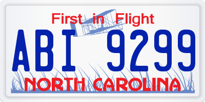 NC license plate ABI9299