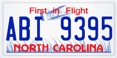 NC license plate ABI9395