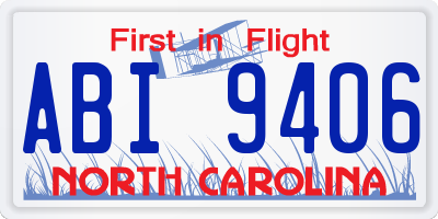 NC license plate ABI9406