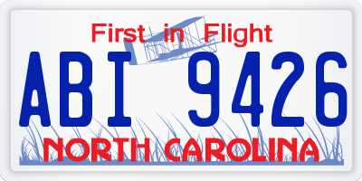 NC license plate ABI9426