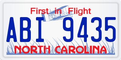 NC license plate ABI9435