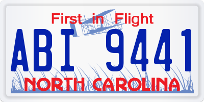 NC license plate ABI9441