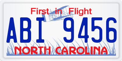 NC license plate ABI9456
