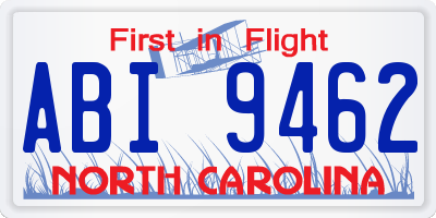 NC license plate ABI9462