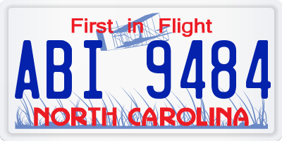 NC license plate ABI9484