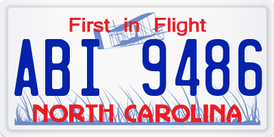 NC license plate ABI9486