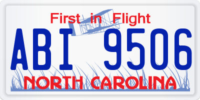 NC license plate ABI9506