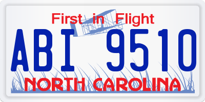 NC license plate ABI9510