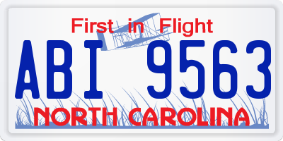 NC license plate ABI9563